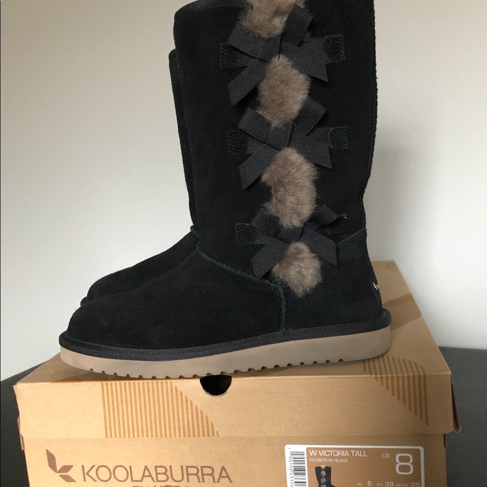 UGG Koolaburra boots women’s black tan winter